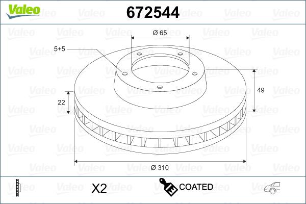 Valeo 672544 - Disque de frein cwaw.fr