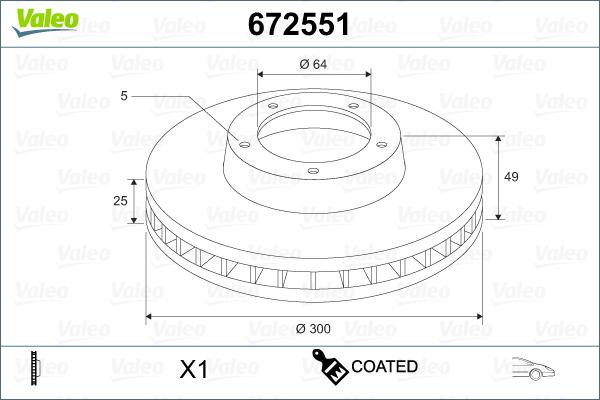 Valeo 672551 - Disque de frein cwaw.fr