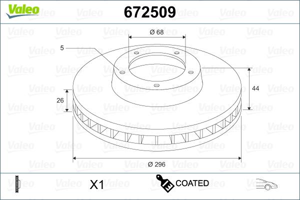 Valeo 672509 - Disque de frein cwaw.fr