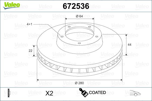 Valeo 672536 - Disque de frein cwaw.fr