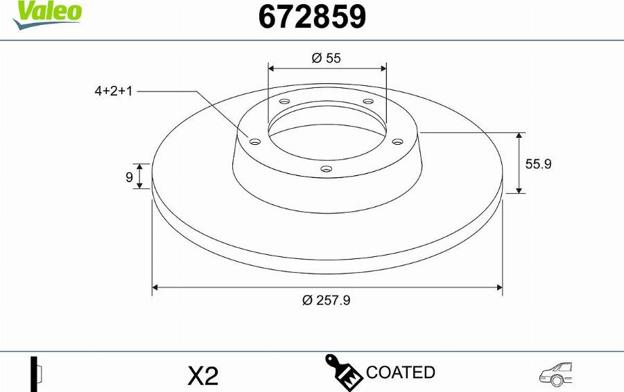 Valeo 672859 - Disque de frein cwaw.fr