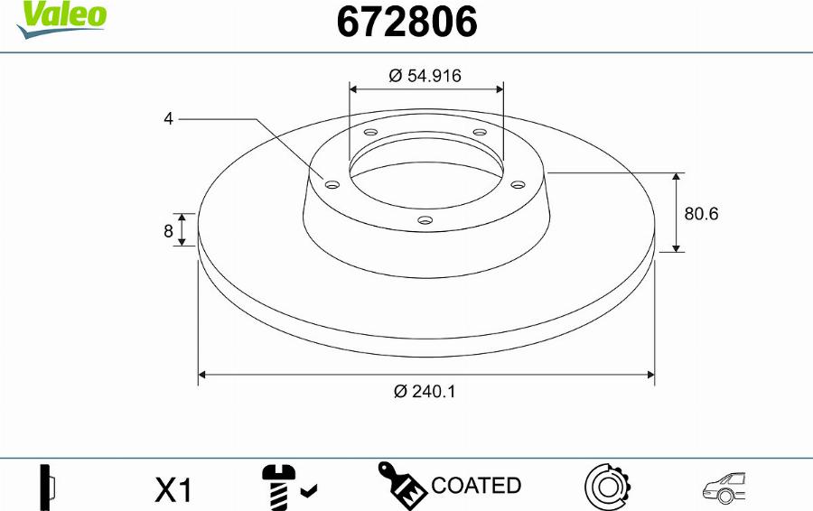 Valeo 672806 - Disque de frein cwaw.fr