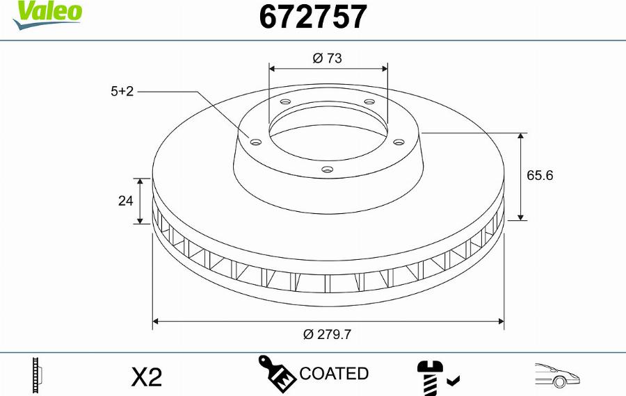 Valeo 672757 - Disque de frein cwaw.fr