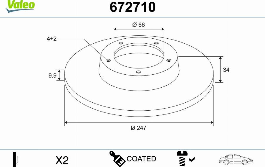 Valeo 672710 - Disque de frein cwaw.fr