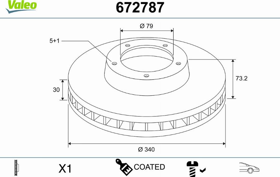 Valeo 672787 - Disque de frein cwaw.fr