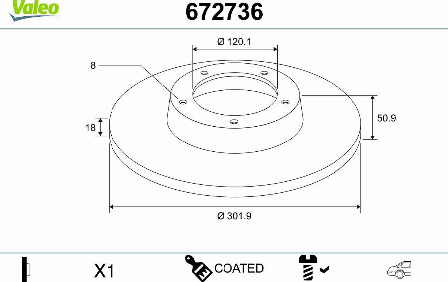 Valeo 672736 - Disque de frein cwaw.fr