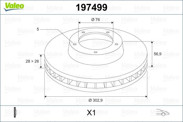 Valeo 197499 - Disque de frein cwaw.fr