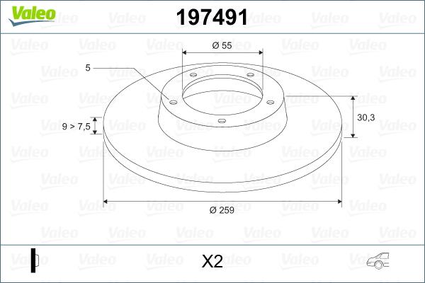 Valeo 197491 - Disque de frein cwaw.fr