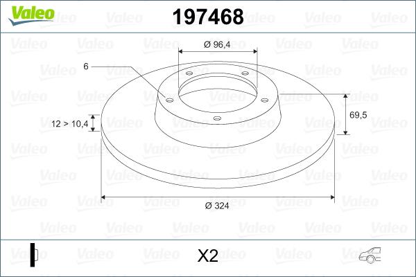 Valeo 197468 - Disque de frein cwaw.fr