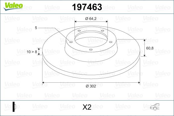 Valeo 197463 - Disque de frein cwaw.fr