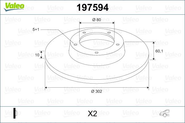 Valeo 197594 - Disque de frein cwaw.fr