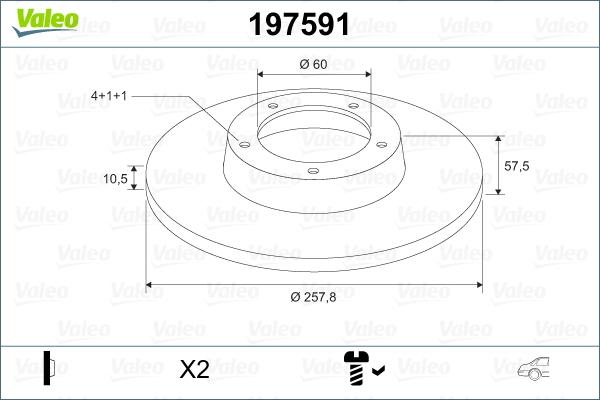 Valeo 197591 - Disque de frein cwaw.fr