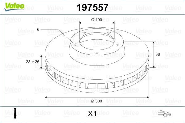 Valeo 197557 - Disque de frein cwaw.fr