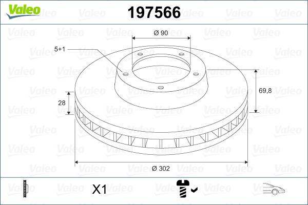 Valeo 197566 - Disque de frein cwaw.fr