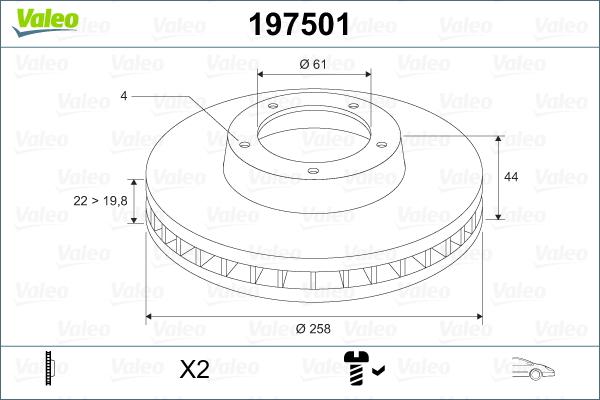 Valeo 197501 - Disque de frein cwaw.fr