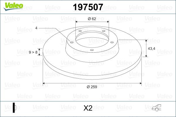 Valeo 197507 - Disque de frein cwaw.fr