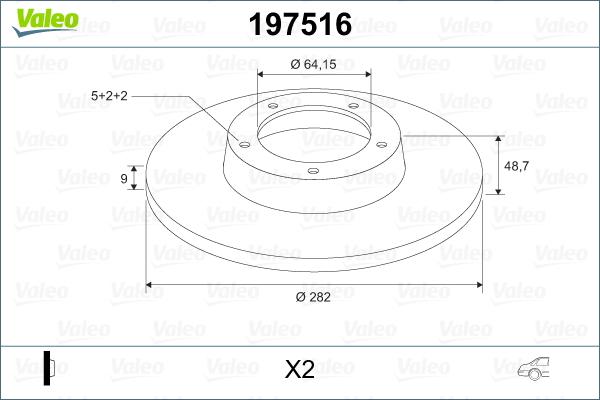 Valeo 197516 - Disque de frein cwaw.fr