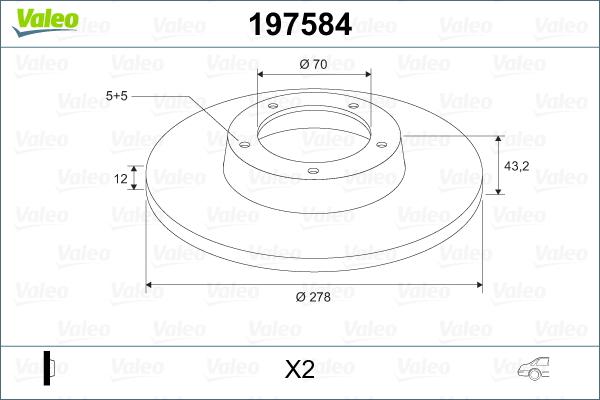 Valeo 197584 - Disque de frein cwaw.fr