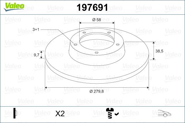 Valeo 197691 - Disque de frein cwaw.fr