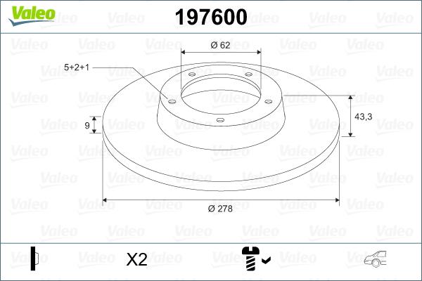 Valeo 197600 - Disque de frein cwaw.fr