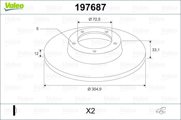 Valeo 197687 - Disque de frein cwaw.fr