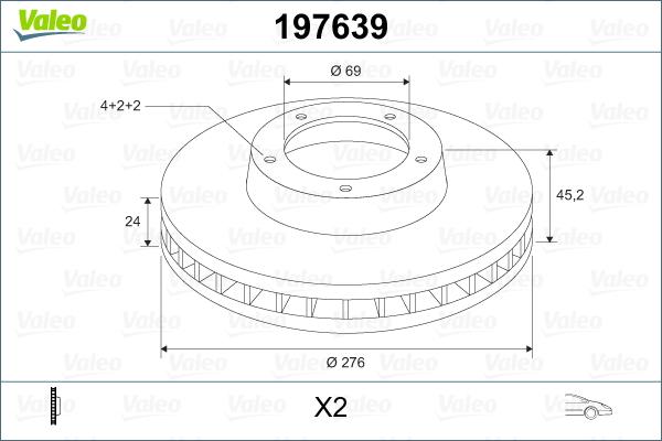 Valeo 197639 - Disque de frein cwaw.fr