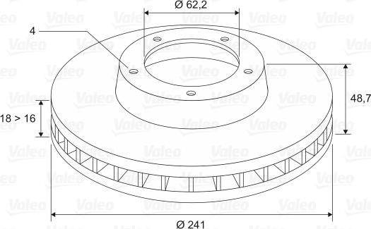 Valeo 197096 - Disque de frein cwaw.fr