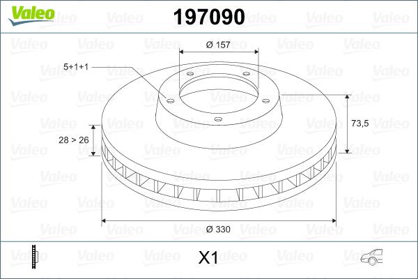 Valeo 197090 - Disque de frein cwaw.fr