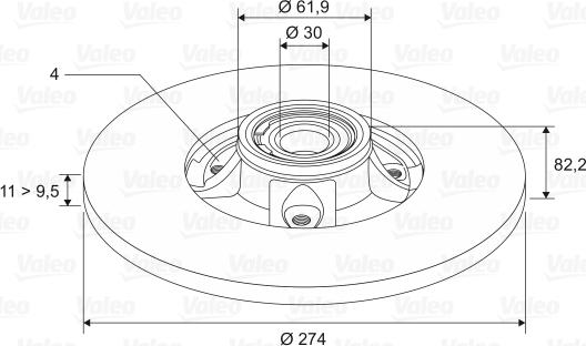 Valeo 197000 - Disque de frein cwaw.fr