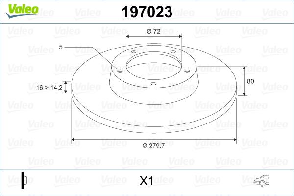 Valeo 197023 - Disque de frein cwaw.fr