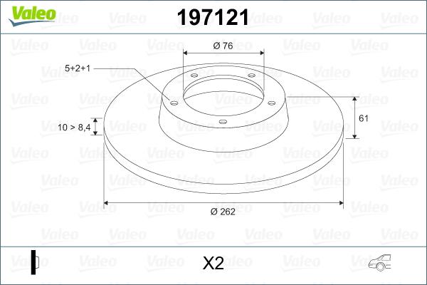 Valeo 197121 - Disque de frein cwaw.fr