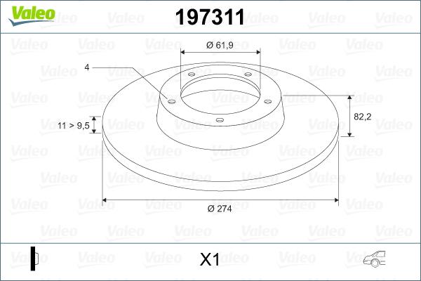 Valeo 197311 - Disque de frein cwaw.fr