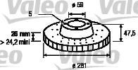 Valeo 186443 - Disque de frein cwaw.fr