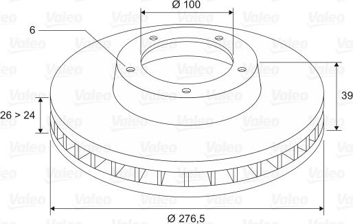 Valeo 186484 - Disque de frein cwaw.fr