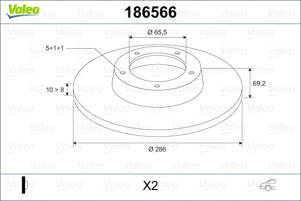 Valeo 186566 - Disque de frein cwaw.fr