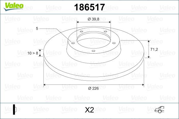 Valeo 186517 - Disque de frein cwaw.fr