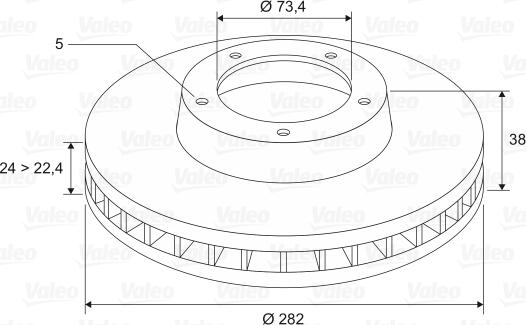 Valeo 186570 - Disque de frein cwaw.fr