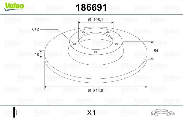 Valeo 186691 - Disque de frein cwaw.fr