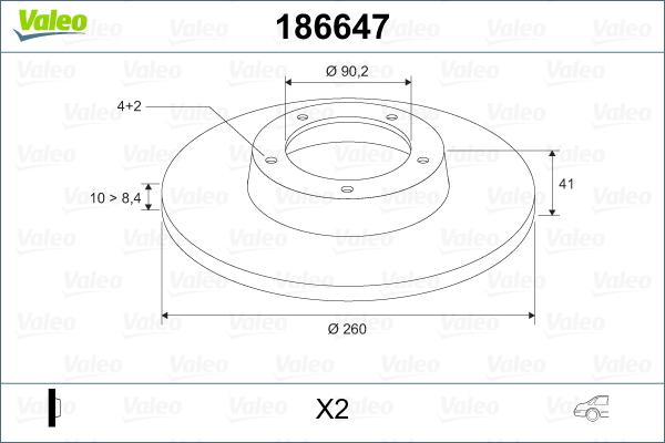 Valeo 186647 - Disque de frein cwaw.fr