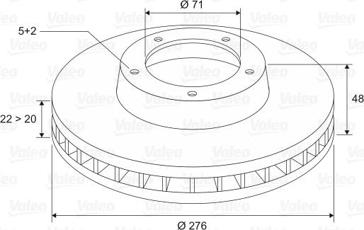 Valeo 186145 - Disque de frein cwaw.fr