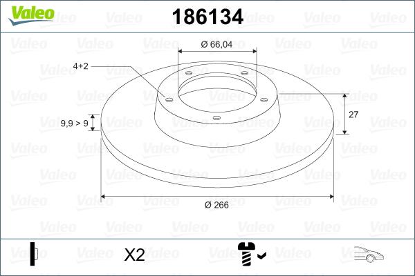 Valeo 186134 - Disque de frein cwaw.fr