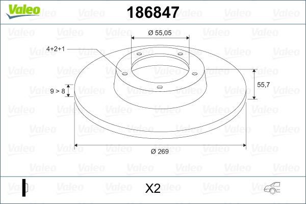 Valeo 186847 - Disque de frein cwaw.fr