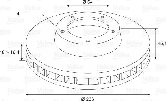 Valeo 186818 - Disque de frein cwaw.fr