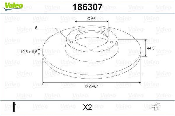 Valeo 186307 - Disque de frein cwaw.fr