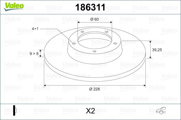 Valeo 186311 - Disque de frein cwaw.fr