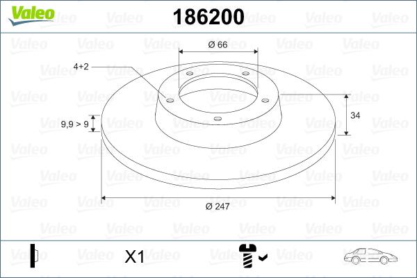 Valeo 186200 - Disque de frein cwaw.fr