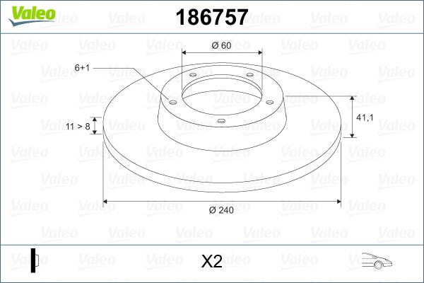 Valeo 186757 - Disque de frein cwaw.fr