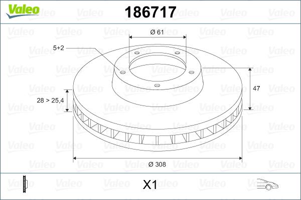 Valeo 186717 - Disque de frein cwaw.fr