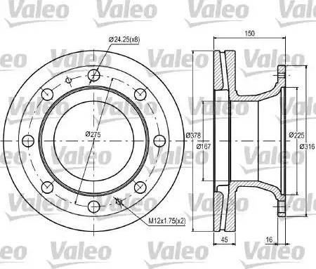 Valeo 187098 - Disque de frein cwaw.fr