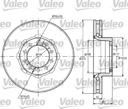 Valeo 187093 - Disque de frein cwaw.fr